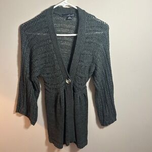 Willi Smith Med Open Knit‎ Cardigan Swan Coquette Y2K Fairycore Grunge Whimsy